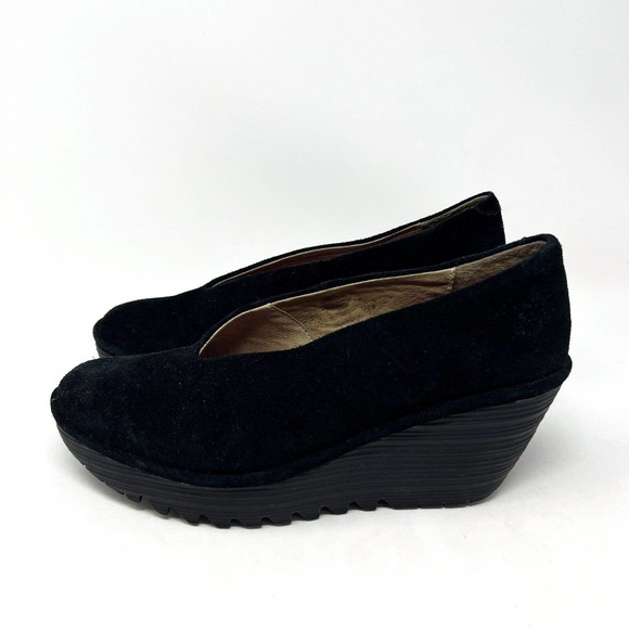 Fly London Black Wedges - Picture 3 of 10